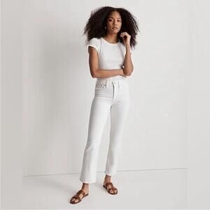 Madewell Womens Mid-Rise‎ Kick Out Jeans White Size 29 New